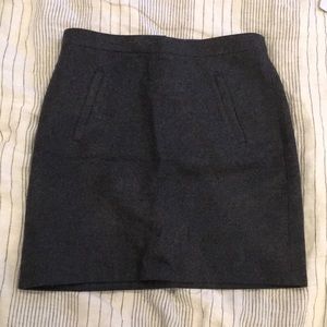 Gray Wool J. Crew Skirt